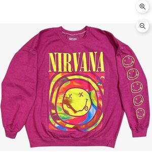 NIRVANA Magenta Sweatshirt with Colorful Graphic